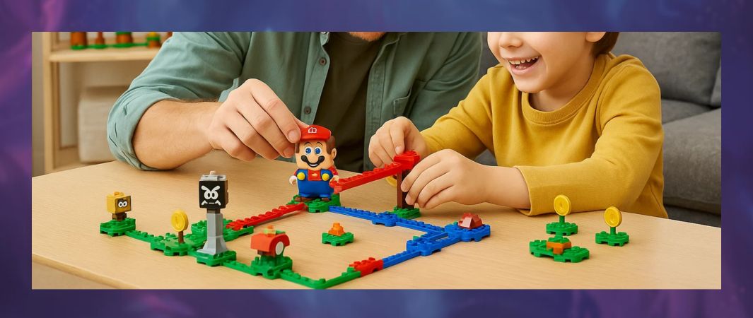 LEGO super mario rodič s dietatom hrá maria